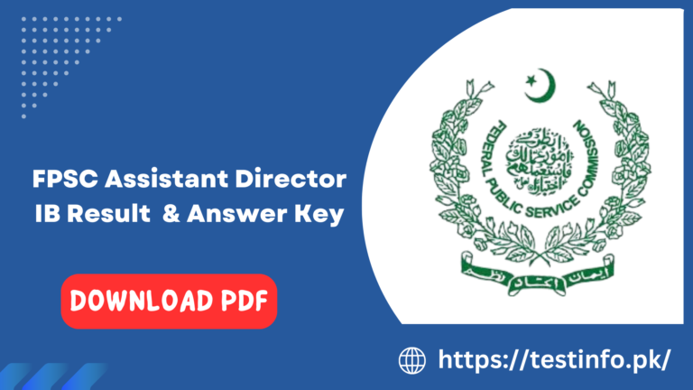 FPSC Assistant Director IB Result, Answer Key PDF Download