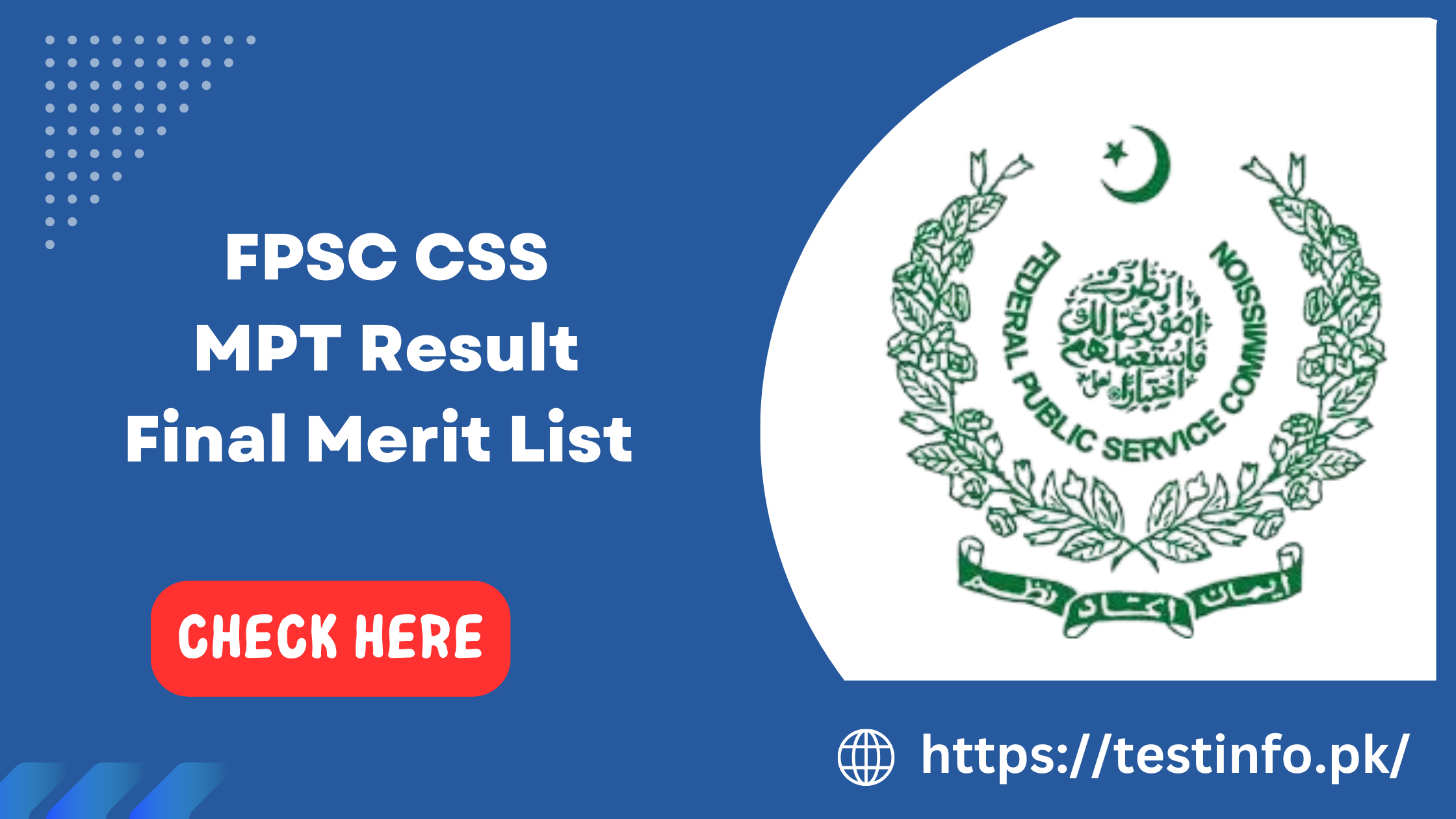 FPSC CSS MPT Result Final Merit List PDF Download