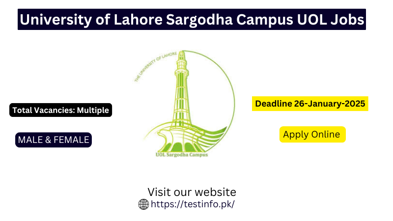 The University of Lahore Sargodha Campus UOL Jobs 2025