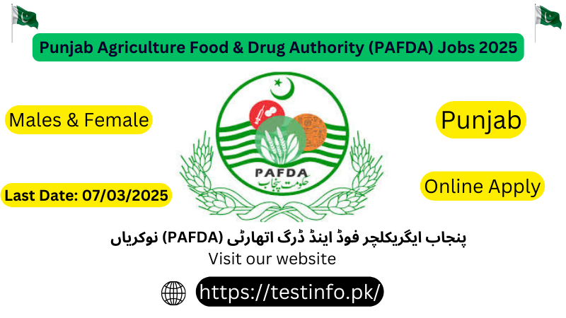 Punjab Agriculture Food & Drug Authority (PAFDA) Jobs 2025