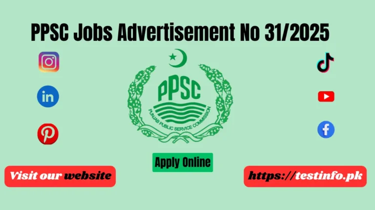 PPSC Jobs Advertisement No 31/2025