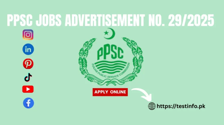 PPSC Jobs Advertisement No 29/2025